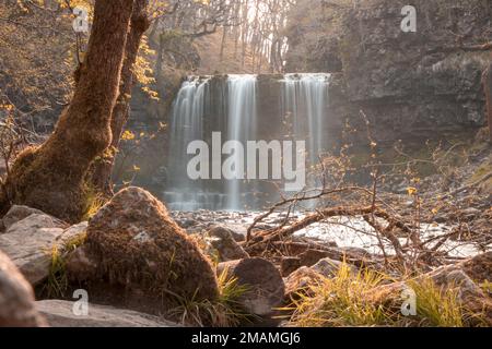 Sgwd Yr Eira Wasserfall - 4 Wasserfälle Wales Cardiff - South Wales Stockfoto