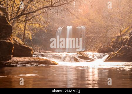 Sgwd Yr Eira Wasserfall - 4 Wasserfälle Wales Cardiff Stockfoto