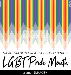 TOLLE SEEN, Illinois. (31. Mai 2022) Eine Grafik zur Feier des LGBT Pride Month 2022 für Naval Station Great Lakes. (USA Navy-Grafik von Mass Communication Specialist 2. Class Brigitte Johnston) Stockfoto