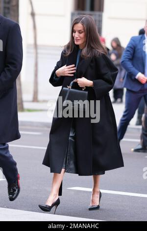 Madrid, Spanien. 19. Januar 2023. Königin Letizia von Spanien nimmt an einem Treffen im Hauptquartier der RAE (Royal Spanish Academy) in Madrid Teil. Kredit: SOPA Images Limited/Alamy Live News Stockfoto