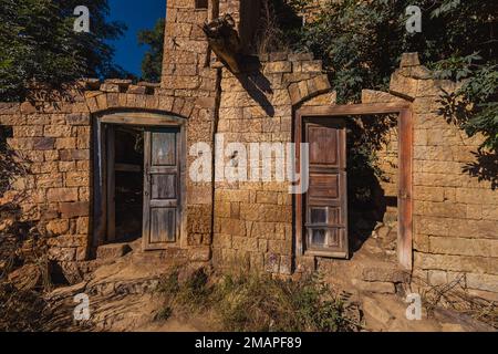 Alte antike Stadt Gamsutl im Kaukasus, Dagestan, Russland. Stockfoto