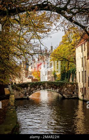 Kanäle der Altstadt von Brügge Stockfoto