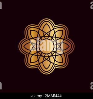mandala-Logo-Elementvorlage, geeignet für Spa-, Yoga-, Meditations- und Spirituallogos im Vektorformat. Stock Vektor