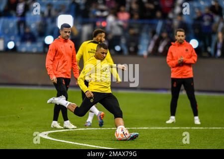 Mbappe beim Riyadh Season Cup, einem Fußballspiel zwischen den Riyadh All-Stars und Paris Saint-Germain, im King Fahd Stadium in Riyadh, Königreich Saudi-Arabien, am 19. Januar 2023. Foto: Balkis Press/ABACAPRESS.COM Stockfoto