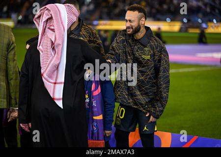 Neymar Jr wurde am 19. Januar 2023 beim Riyadh Season Cup, einem Fußballspiel zwischen den Riyadh All-Stars und Paris Saint-Germain, im King Fahd Stadium in Riyadh, Königreich Saudi-Arabien, gesehen. Foto: Balkis Press/ABACAPRESS.COM Stockfoto