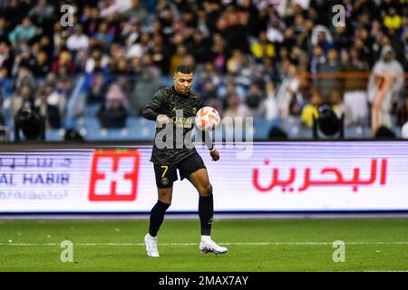 Mbappe beim Riyadh Season Cup, einem Fußballspiel zwischen den Riyadh All-Stars und Paris Saint-Germain, im King Fahd Stadium in Riyadh, Königreich Saudi-Arabien, am 19. Januar 2023. Foto: Balkis Press/ABACAPRESS.COM Stockfoto