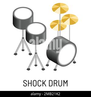 Schlagschock Trommel isolierte Musikinstrumente Musikerstellung Vektor Sound Aufnahme Studio Ausrüstung Beat und Rhythmus Pop und Rock Jazz und Electro Stock Vektor
