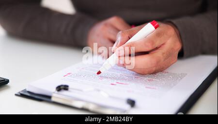 Book Script Edit Und Paper Text Proofreading Stockfoto