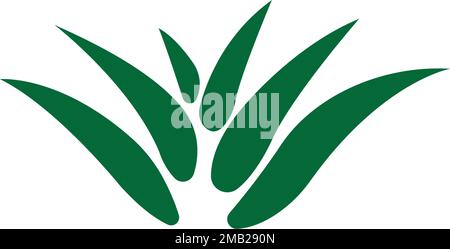 aloe Vera Logo-Material-Illustration-Design Stock Vektor