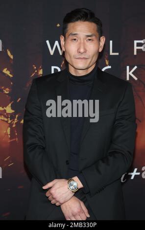 19. Januar 2023 – Los Angeles, Kalifornien – Lanny Joon. Los Angeles Premiere von Paramount+' Wolf Pack fand im Harmony Gold in Los Angeles statt. Stockfoto