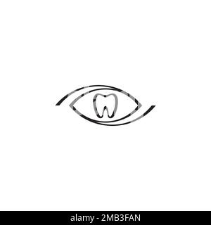 Augen- und Zahnlogo oder Icon-Design Stock Vektor