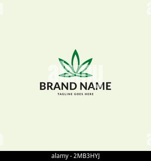 Cannabis-Blatt-Logo oder Icon-Design Stock Vektor