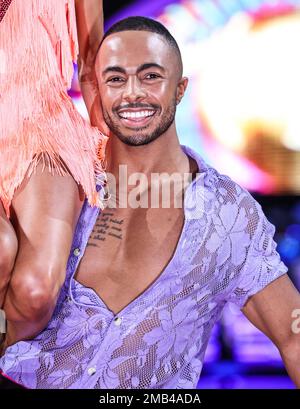 Birmingham, Großbritannien. 19. Januar 2023. Tyler West hat an der Fotogelegenheit „Strict Come Dancing: The Live Tour“ in der utilita Arena in Birmingham teilgenommen. (Foto: Brett Cove/SOPA Images/Sipa USA) Guthaben: SIPA USA/Alamy Live News Stockfoto