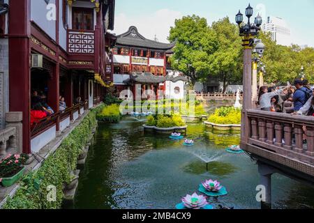 Yuyuan Basar und Garten, Shanghai, Volksrepublik China Stockfoto