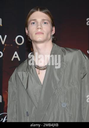 19. Januar 2023 – Los Angeles, Kalifornien – Chase Liefeld. Los Angeles Premiere von Paramount+' Wolf Pack fand im Harmony Gold in Los Angeles statt. Stockfoto