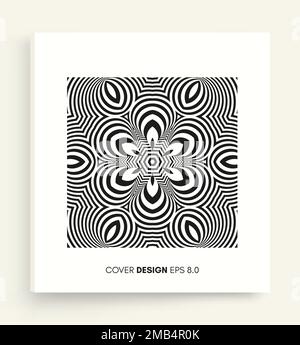 Cover Design vorlage. Schwarz-weiß Design. Abstrakte gestreiften Hintergrund. Vector Illustration. Stock Vektor