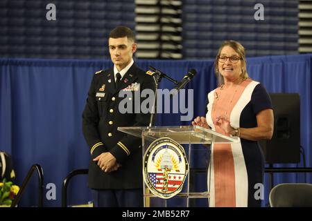 Oberst Malik J.E. Freeman, District of Columbia National Guard, wird während einer Zeremonie am 12. Juni 2022 in Washington D.C. befördert Oberst Freeman ist seit 25 Jahren in der Armee tätig und ist derzeit Leiter der Logistik für Joint Staff, Joint Force Headquarters, District of Columbia National Guard Stockfoto