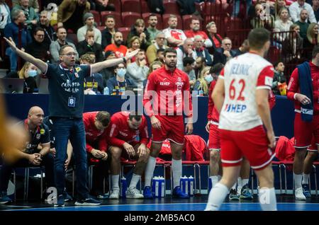 Malmö, Schweden. 19. Januar 2023. Cheftrainer Hrvoje Horvat von Kroatien, der während des IHF-Handballweltmeisterschafts 2023 zwischen Dänemark und Kroatien in der Malmö Arena in Malmö gesehen wurde. (Foto: Gonzales Photo/Alamy Live News Stockfoto