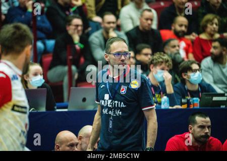 Malmö, Schweden. 19. Januar 2023. Cheftrainer Hrvoje Horvat von Kroatien, der während des IHF-Handballweltmeisterschafts 2023 zwischen Dänemark und Kroatien in der Malmö Arena in Malmö gesehen wurde. (Foto: Gonzales Photo/Alamy Live News Stockfoto