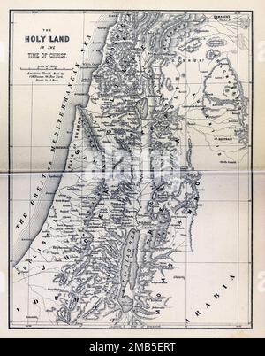 Karte von Palästina in der Zeit Christi Gravur aus dem Buch " Through Bible Lands : Notes of Travel in Egypt, the Desert, and Palestine " von Philip Schaff, 1819-1893 Herausgeber New York : American Trakt Society 1878 Stockfoto