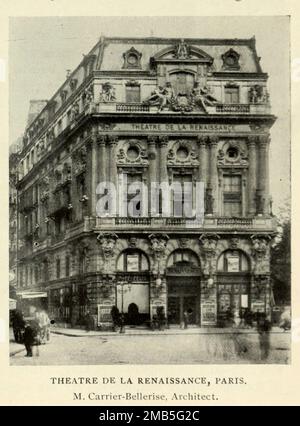 Theatre de la Renaissance, Paris M. Carrier-Bellerise, Architekt aus dem Artikel " AKTUELLE ARCHITEKTUR IN FRANKREICH. Von Barr Ferree vom Engineering Magazine, DAS DEM INDUSTRIELLEN FORTSCHRITT GEWIDMET ist Band VIII Oktober bis März 1895 NEW YORK The Engineering Magazine Co Stockfoto