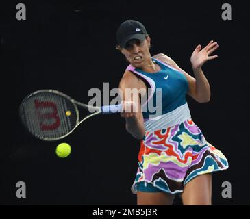 Melbourne, Australien. 20. Januar 2023. Australian Open 2023 Melbourne Park Day 5 20./01/2023. Mdison Keys (USA), drittes Spiel: Roger Parker/Alamy Live News Stockfoto