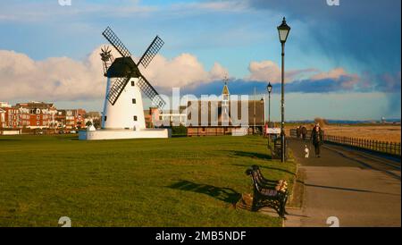 Ein Blick auf die Promenade in Lytham St Annes, Lancashire, Großbritannien, Europa am Donnerstag, den 19. Januar 2023 Stockfoto