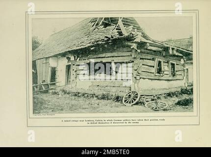 Ruined Cottage in Lemberg nahe Galicien aus dem Buch The Story of the Great war; die vollständigen historischen Aufzeichnungen der Ereignisse bis dato DIPLOMATISCHE UND STAATLICHE PAPIERE von Reynolds, Francis Joseph, 1867-1937; Churchill, Allen Leon; Miller, Francis Trevelyan, 1877-1959; Wood, Leonard, 1860-1927; Knight, Austin Melvin, 1854-1927; Palmer, Frederick, 1873-1958; Simonds, Frank Herbert, 1878-; Ruhl, Arthur Brown, 1876. Band VII Veröffentlicht 1920 Stockfoto