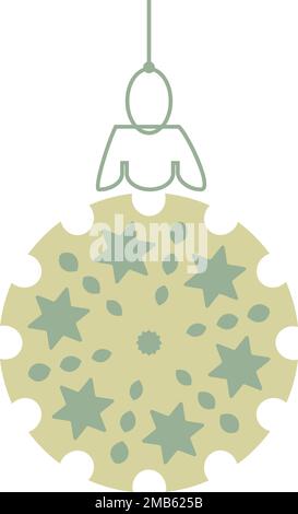 Frohe Weihnachten und frohe Neujahrskarte mit Weihnachtsdekorationen in zwei Farben Stock Vektor
