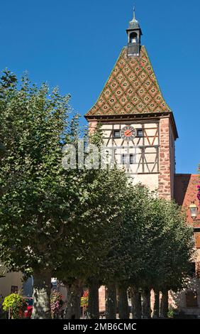 Porte Haute, Bergheim, Elsass, Frankreich Stockfoto