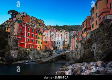 Riomaggiore Cinque Terre, Ligurien, Italien Stockfoto