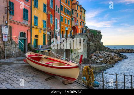 Riomaggiore Cinque Terre, Ligurien, Italien Stockfoto