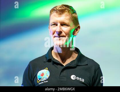 Aktenfoto vom 15. Oktober 5/2022 des britischen Astronauten Major Tim Peake, der aus seiner Rolle als Astronaut der Europäischen Weltraumorganisation (ESA) ausscheidet. Maj Peake wird die Rolle eines Botschafters für die Agentur übernehmen, um jungen Menschen zu helfen, eine berufliche Laufbahn in Stem (Naturwissenschaften, Technik, Ingenieurwesen und Mathematik) zu finden. Ausgabedatum: Freitag, 20. Januar 2023. Stockfoto