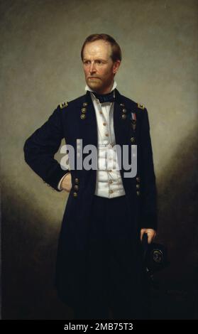 General William Tecumseh Sherman, der während des amerikanischen Bürgerkriegs als führender General der US-Armee (auch bekannt als Union Army) von Peter Alexander Healey Portrait fungierte. Stockfoto