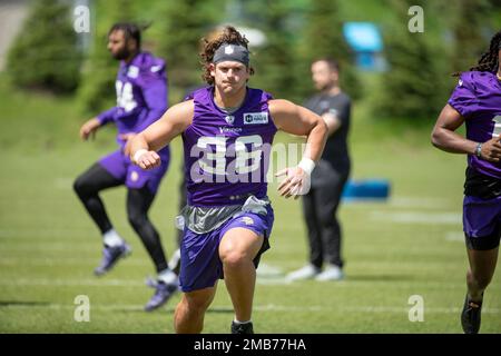 Minnesota Vikings fullback Jake Bargas (36) plays during an NFL preseason  football game against the Las Vegas Raiders on Aug. 14, 2022, in Las Vegas.  (AP Photo/Denis Poroy Stock Photo - Alamy