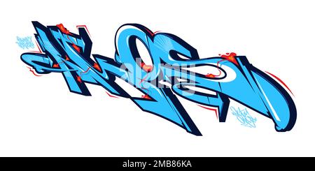Bunte Abstrakte, Isolierte Graffiti Street Art Style Word Amos Schriftzüge Vektor-Illustration Vorlage Stock Vektor