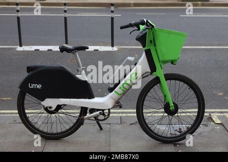 Leihfahrrad Limette. Kredit: Sinai Noor/Alamy Stockfoto