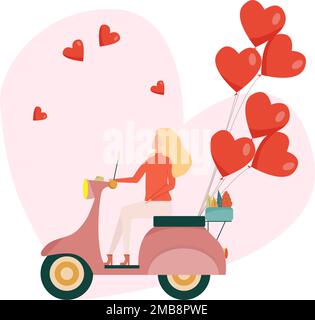 Romantische Postkarte. Liebesdate. Valentinstag Stock Vektor