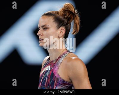 Melbourne Park 21/1/2023. Maria SAKKARI (GRE) in Aktion bei den Australian Open 2023. Corleve/Alamy Live News Stockfoto