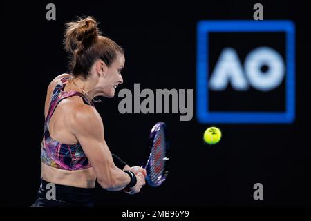 Melbourne Park 21/1/2023. Maria SAKKARI (GRE) in Aktion bei den Australian Open 2023. Corleve/Alamy Live News Stockfoto