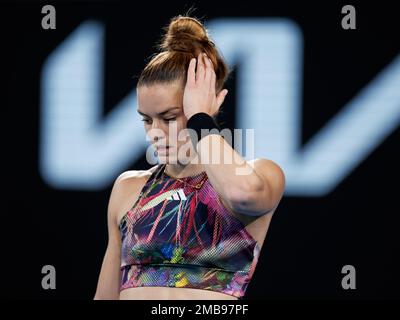 Melbourne Park 21/1/2023. Maria SAKKARI (GRE) in Aktion bei den Australian Open 2023. Corleve/Alamy Live News Stockfoto