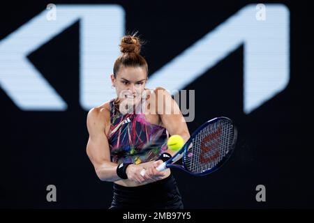 Melbourne Park 21/1/2023. Maria SAKKARI (GRE) in Aktion bei den Australian Open 2023. Corleve/Alamy Live News Stockfoto