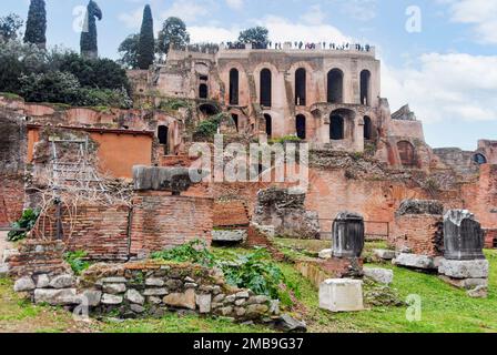 Palatin-Hügel am Forum Romanum in Rom. Stockfoto