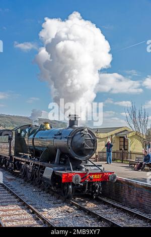 Die Dampflokomotive 2087 ist eine 1905 gebaute Langstrecken-Güterlokomotive der Klasse 28xx. Es ist die älteste Lokomotive in Privatbesitz. Die Stockfoto