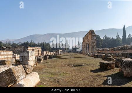 Römische Ruinen in Anjar, Libanon Stockfoto