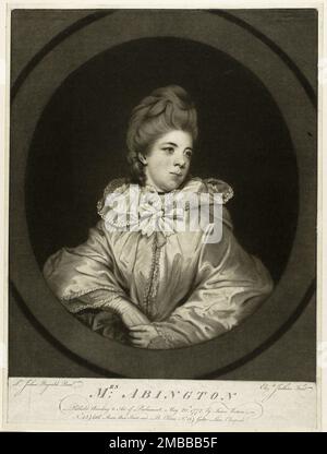 Mrs. Abington, veröffentlicht 1772. Stockfoto