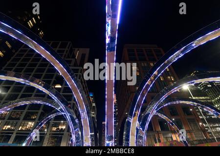 Winter Lights Festival 2023 in Canary Wharf Stockfoto