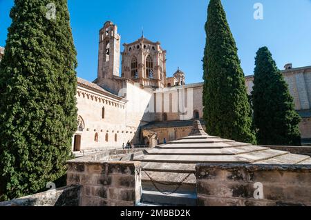 Königliche Abtei Santa Maria de Poblet. Tarragona, Katalonien, Spanien Stockfoto