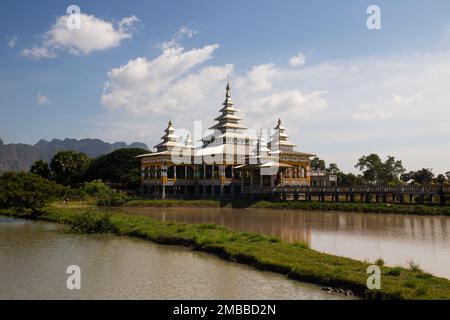 Kyauk Kalap ( Kyauk Ka Lat ) Pagodenlandschaft - Hpa-An , Myanmar Stockfoto