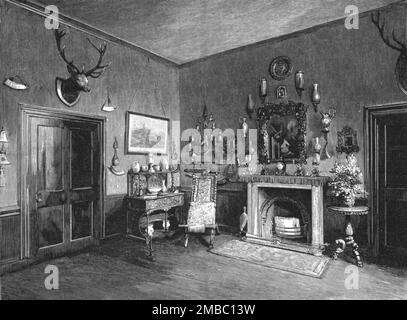 „Die Heimat von TRH Prince und Prinzessin Christian, The Ante Room, Cumberland Lodge“, 1891. Aus „The Graphic. An Illustrated Weekly Newspaper“, Band 44. Juli bis Dezember 1891. Stockfoto